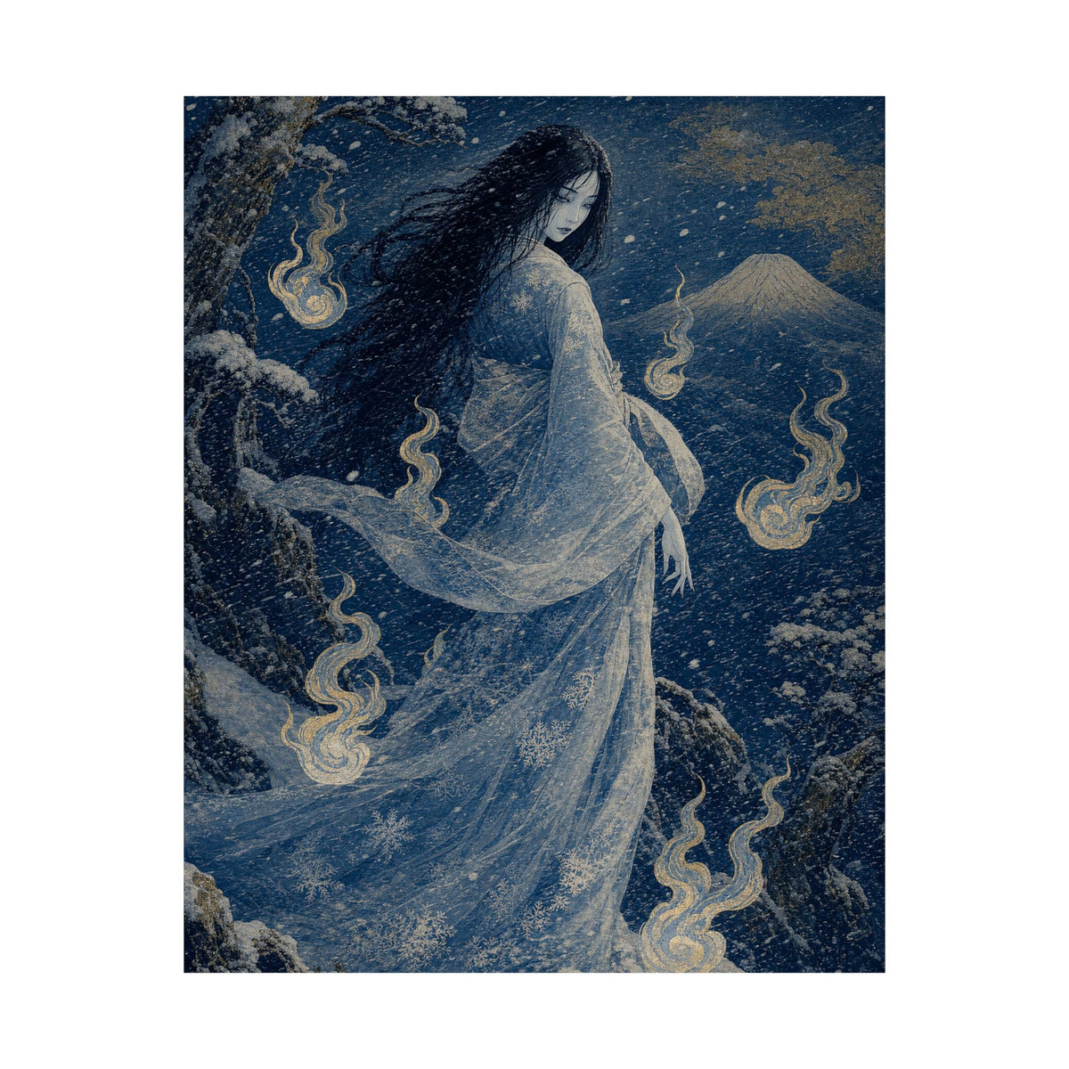 Yuki Onnsnow Womin Blizzard - Japanese Mythology Art Print (Matte Poster) - Moikas