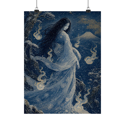 Yuki Onnsnow Womin Blizzard - Japanese Mythology Art Print (Matte Poster) - Moikas