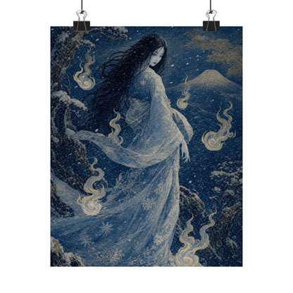 Yuki Onnsnow Womin Blizzard - Japanese Mythology Art Print (Matte Poster) - Moikas