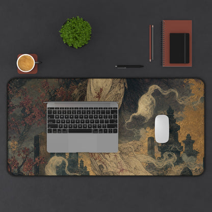 Yurei Ghost In Misty Graveyard - Japanese Mythology Gaming Desk Mat - Moikas