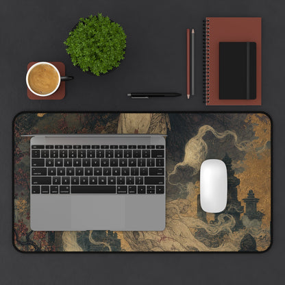 Yurei Ghost In Misty Graveyard - Japanese Mythology Gaming Desk Mat - Moikas