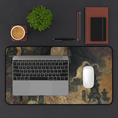 Yurei Ghost In Misty Graveyard - Japanese Mythology Gaming Desk Mat - Moikas