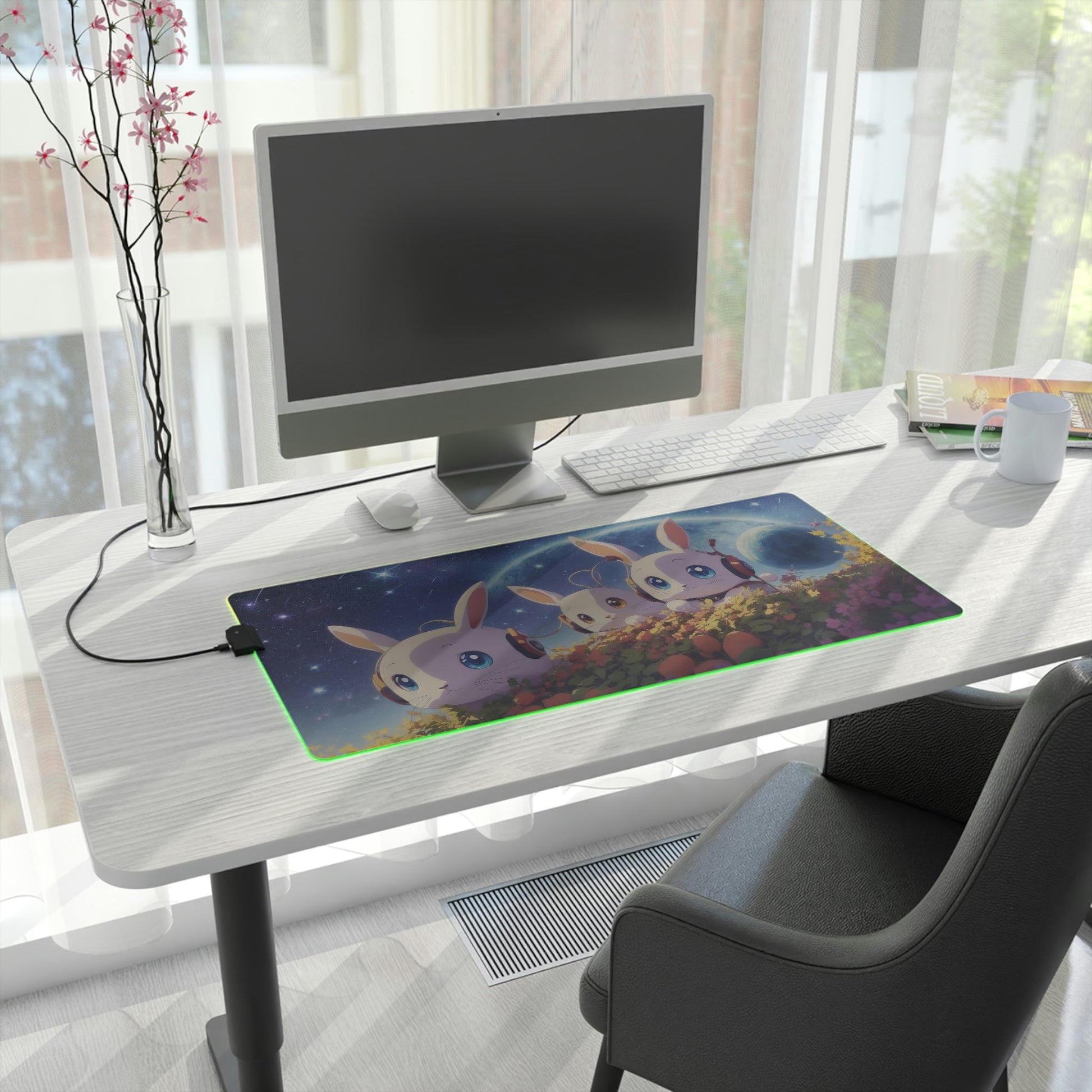 Mousepad | Anime Space Rabbit RGB Gaming Desk Mat - Moikas
