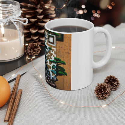 Mug | Bonsai Tree Ceramic Coffee Mug | AI Generated QR Code Art - Moikas