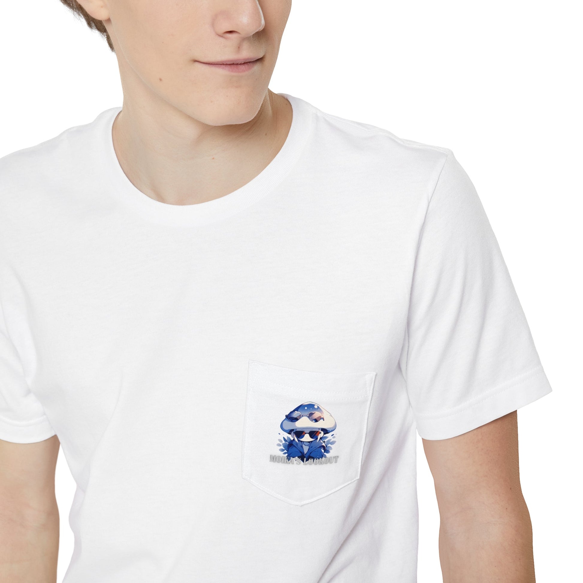 T-Shirt | Mushroom Man Agent Blue | Anime Shirt | Unisex Pocket Tee - Moikas