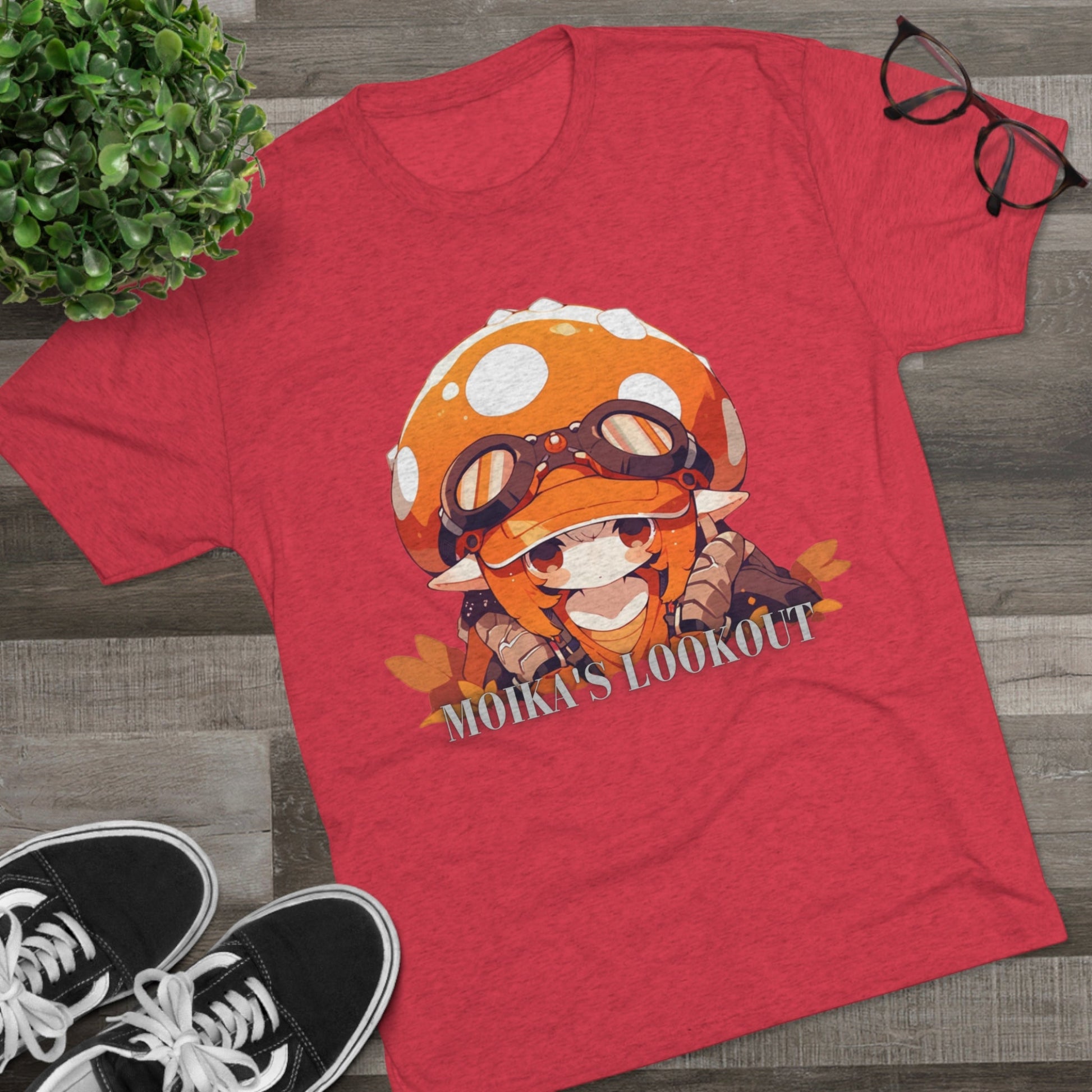 T-Shirt | Mushroom Man Shirt | Anime Shirt | Premium Unisex Tri-Blend Crew Tee | Moika's Lookout | - Moikas