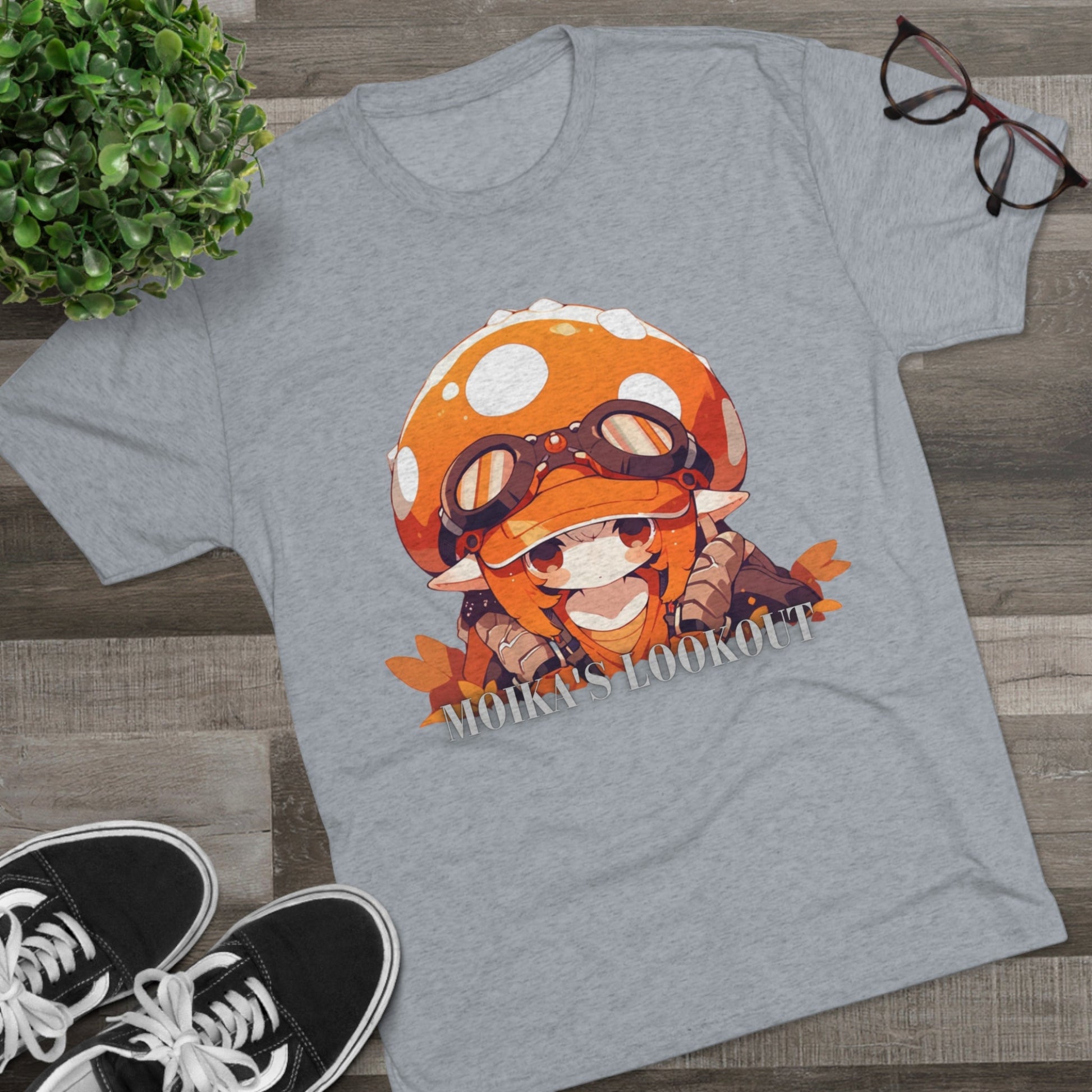 T-Shirt | Mushroom Man Shirt | Anime Shirt | Premium Unisex Tri-Blend Crew Tee | Moika's Lookout | - Moikas