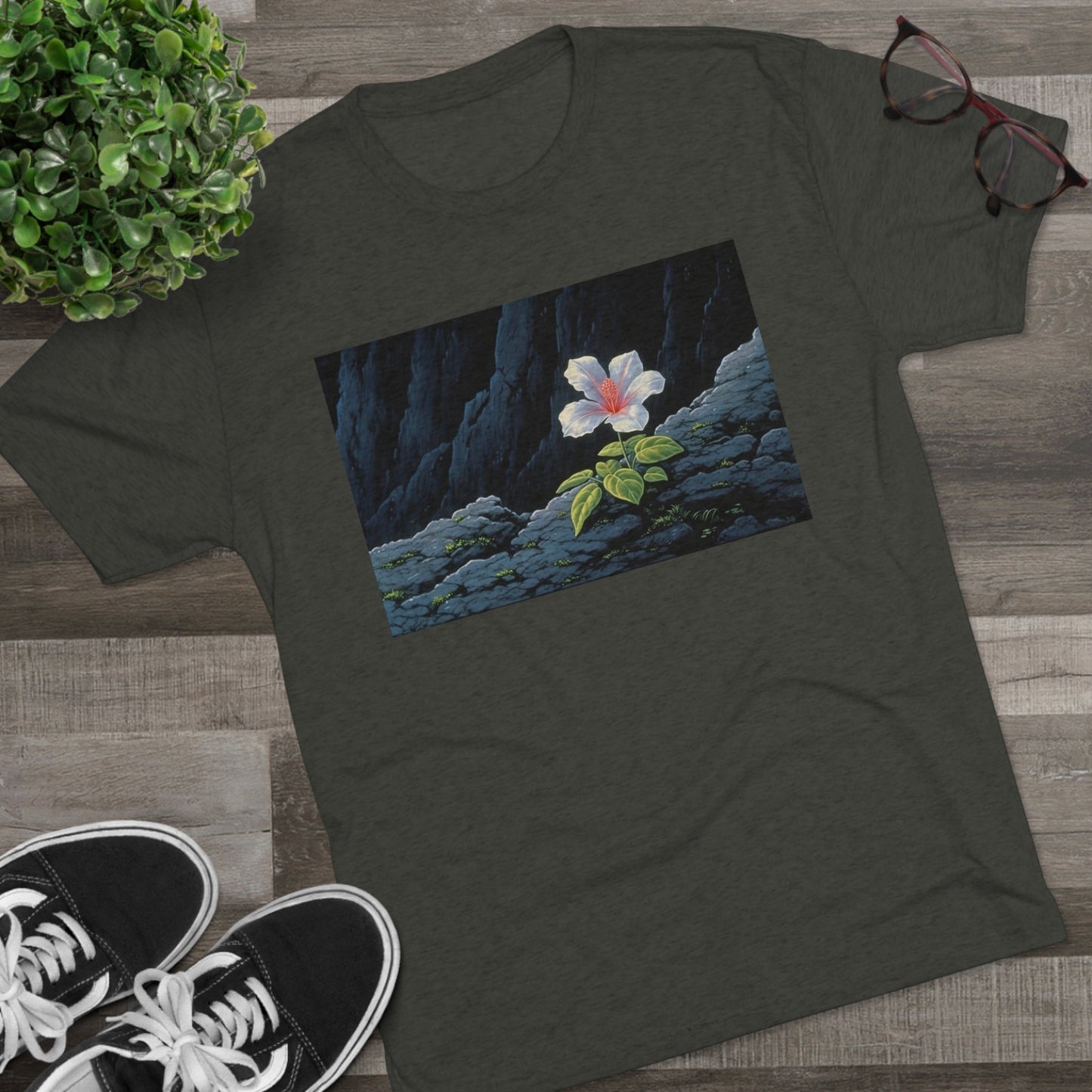 T-Shirt | Retro Flowers Anime T-Shirt | Japanese Aesthetic Vintage Clothing | Kawaii Anime Shirts | Premium Unisex Tri-Blend Crew Tee | Moika's Lookout | - Moikas