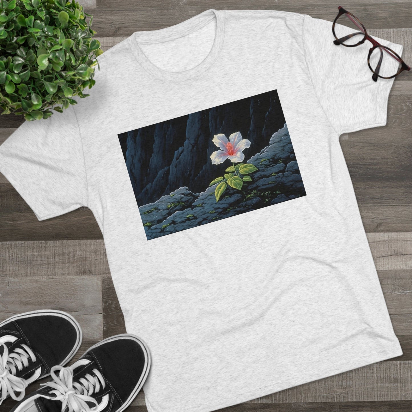 T-Shirt | Retro Flowers Anime T-Shirt | Japanese Aesthetic Vintage Clothing | Kawaii Anime Shirts | Premium Unisex Tri-Blend Crew Tee | Moika's Lookout | - Moikas